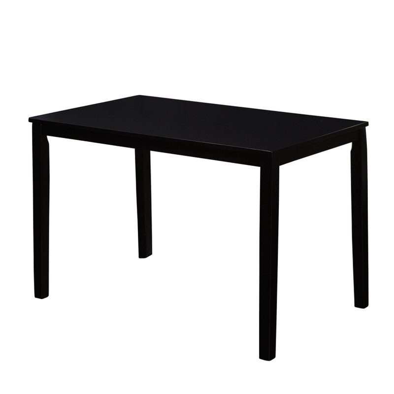 Black Rubberwood Rectangular Dining Table for Four