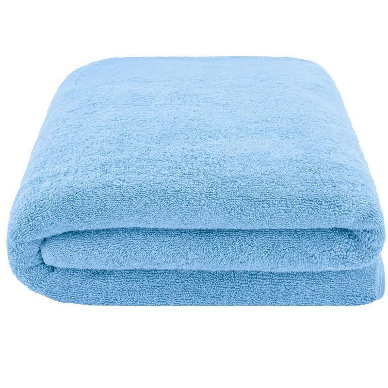 Sky Blue Oversized Turkish Cotton Bath Sheet Set