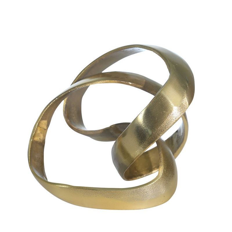 Gold Aluminum Abstract Knot Sculpture, 7"