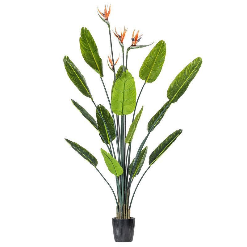 Tiny Green Plastic Bird of Paradise Floor Plant