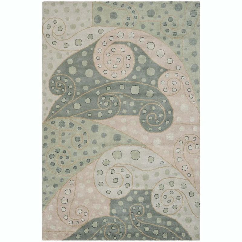 Multicolor Sage Hand-Tufted Wool Rectangular Area Rug, 6' x 9'