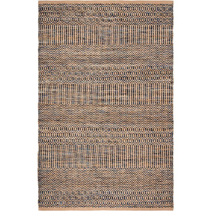 Cape Cod Navy and Natural Handwoven Geometric Area Rug