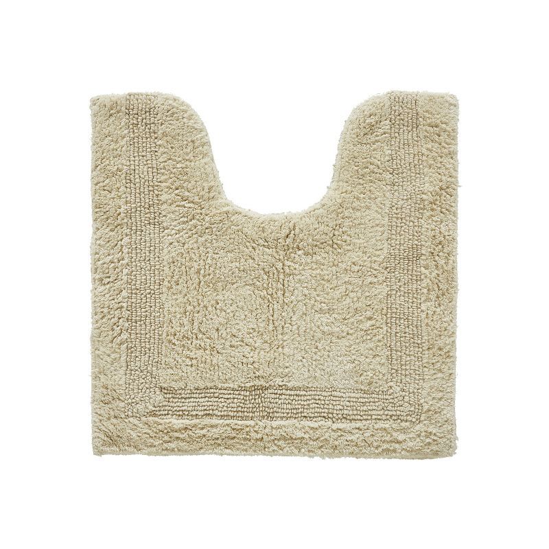 Lux Collection Sand 20" x 20" Cotton Tufted Reversible Contour Bath Rug