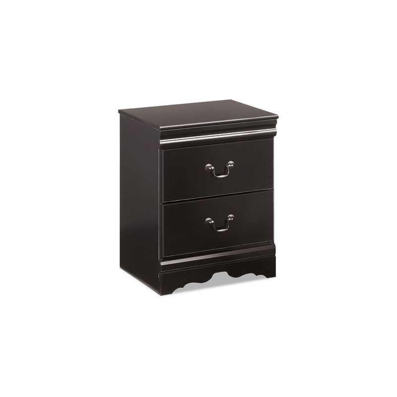 Black 2-Drawer Louis Philippe Nightstand