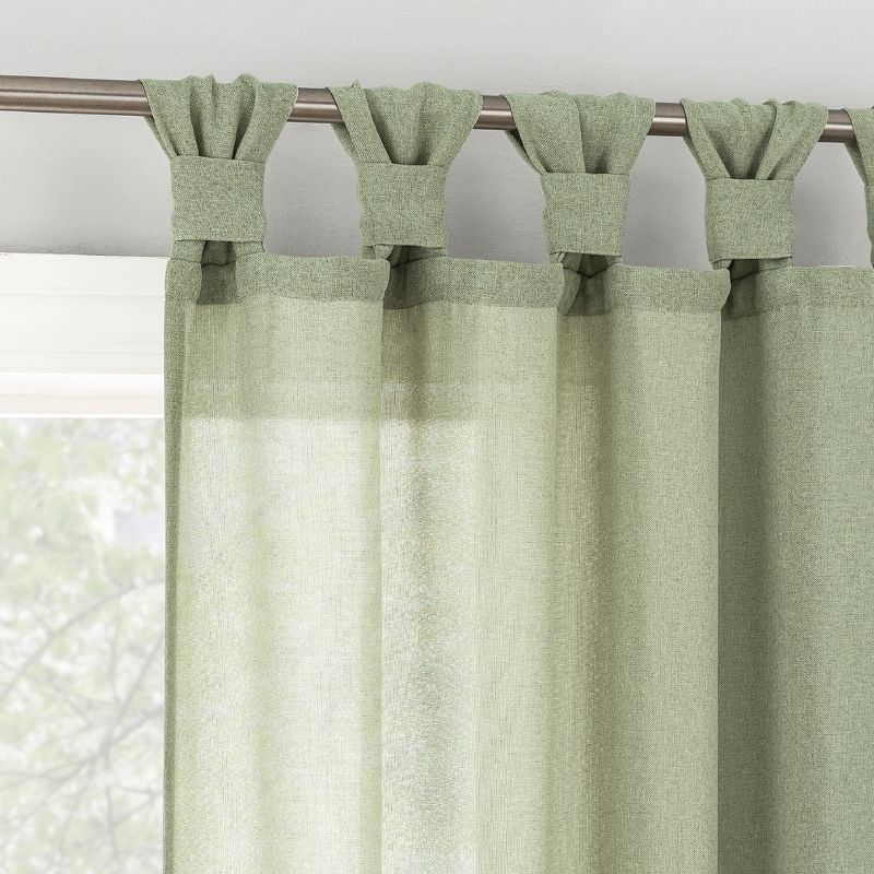 Sage Green Light-Filtering Twist Tab Top Curtain Panel, 40"x96"