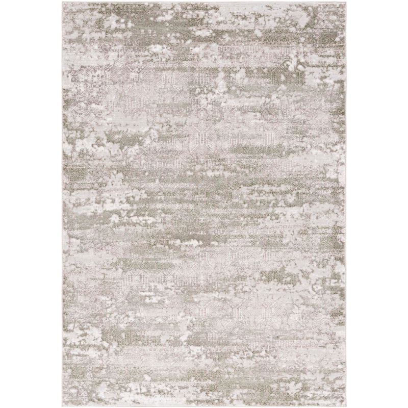 Beige and Sage Abstract Flat Woven Synthetic Area Rug