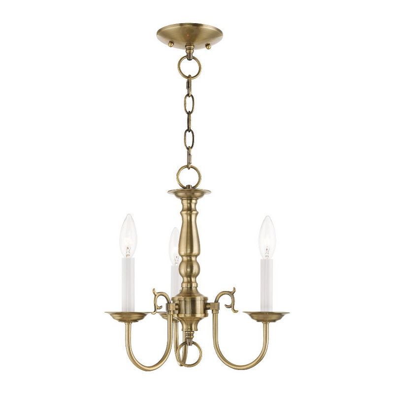 Antique Brass 14'' Mini Candle Chandelier