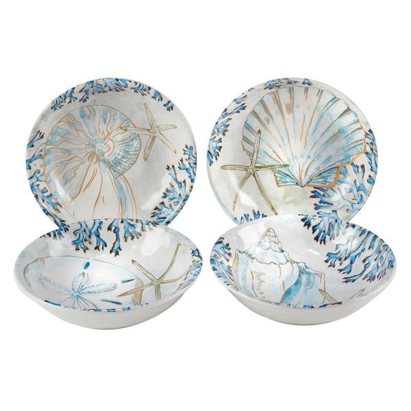 Set of 4 Playa Shells Ceramic Soup Bowls