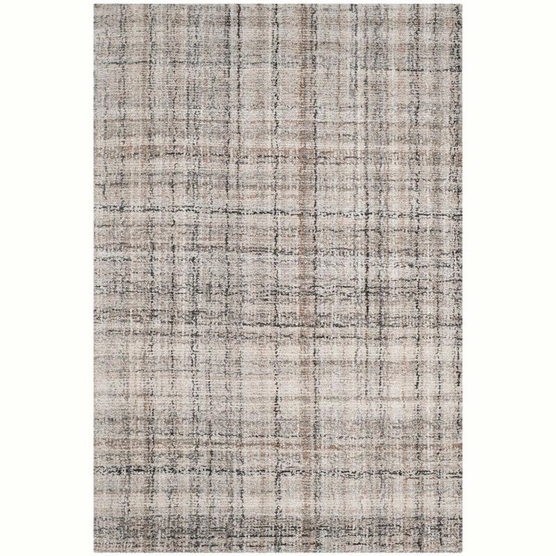 Camel & Black Abstract Hand-Tufted Wool Blend Rug - 4' x 6'