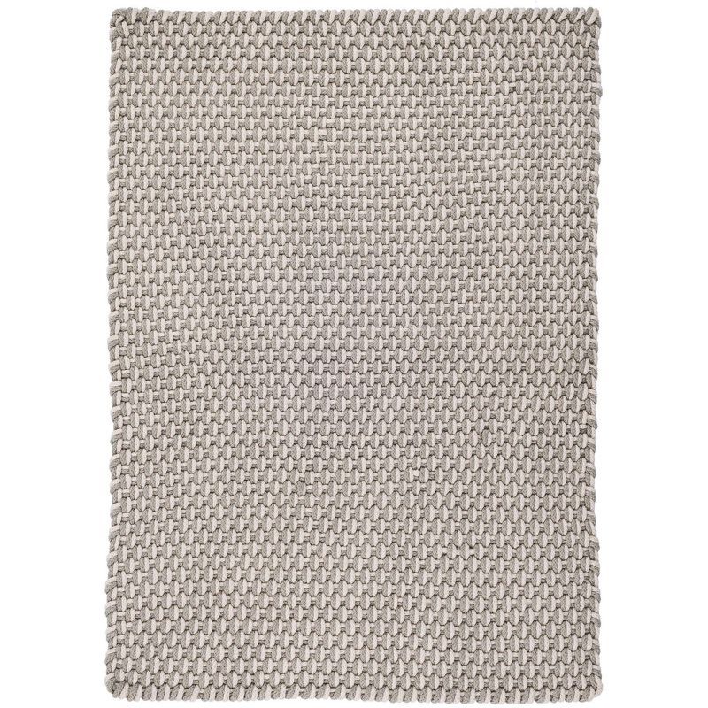 Platinum & Ivory Geometric Braided Indoor/Outdoor Rug 2.5' x 8'