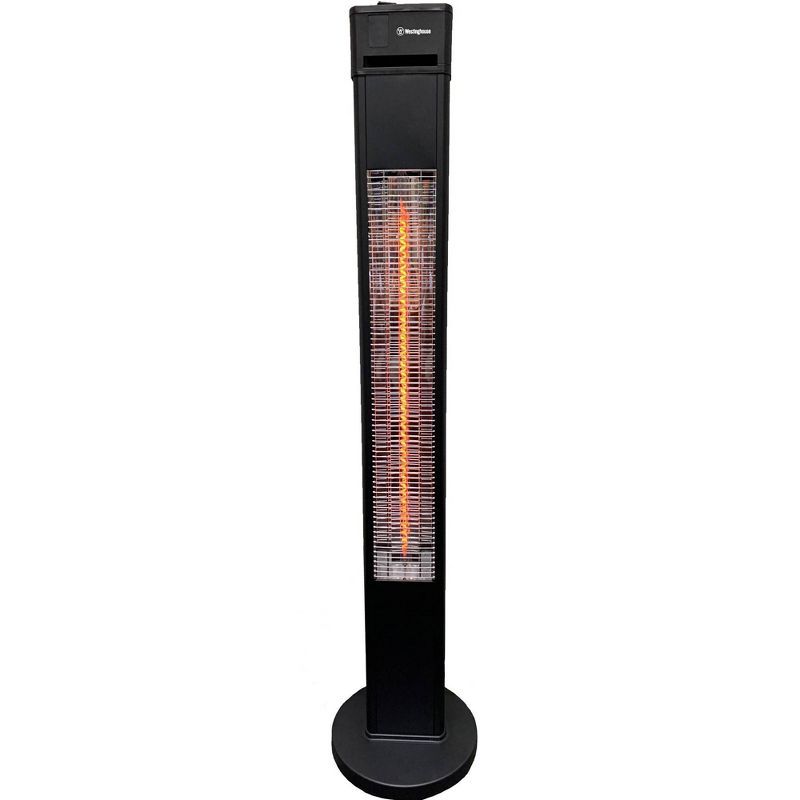 Black Freestanding Infrared Electric Outdoor Heater with Emergency Shut Off