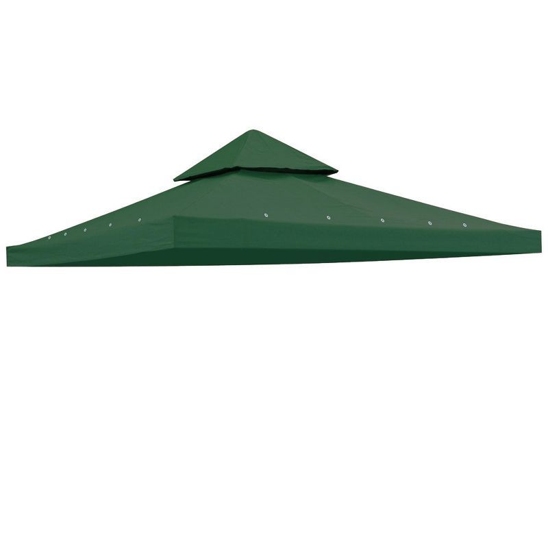 Green Polyester 10'x10' Dual-Tier Gazebo Canopy Replacement