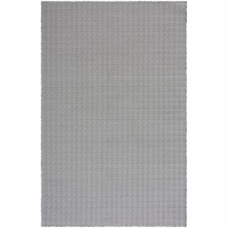 Hampton Grey and Black Rectangular Wool Area Rug