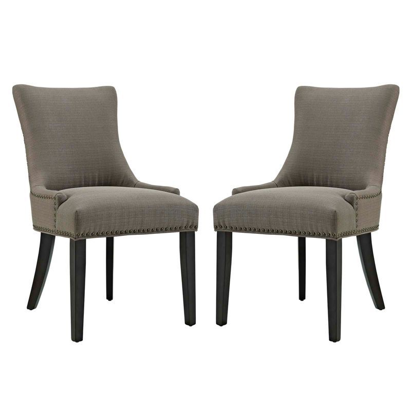 Granite Upholstered Parsons Side Chair with Wood Legs