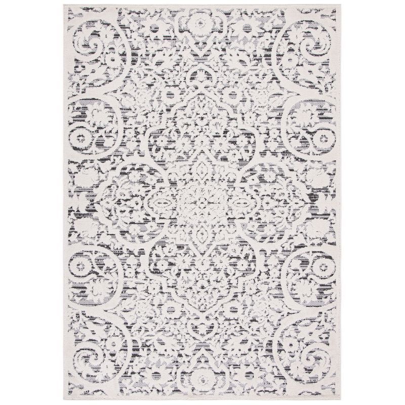 Cabana Ivory and Gray Geometric Indoor/Outdoor Rug