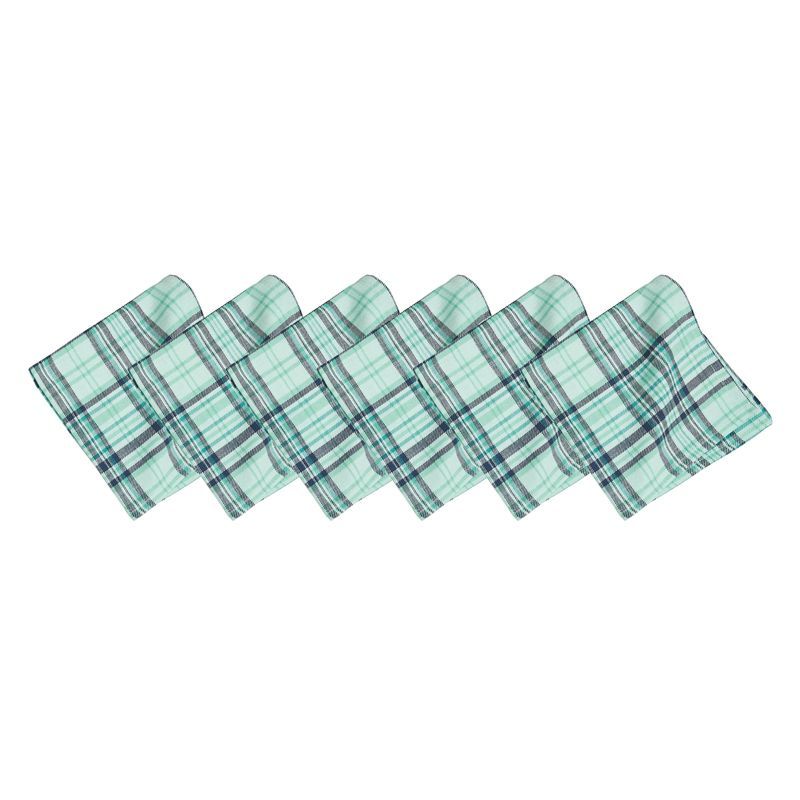 McKinley Aqua and Navy Plaid Cotton Napkin Set of 6