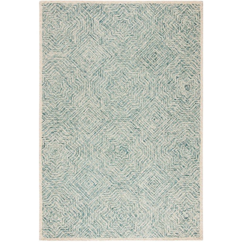 Capri Blue and Ivory Hand-Tufted Wool Area Rug 3' x 5'