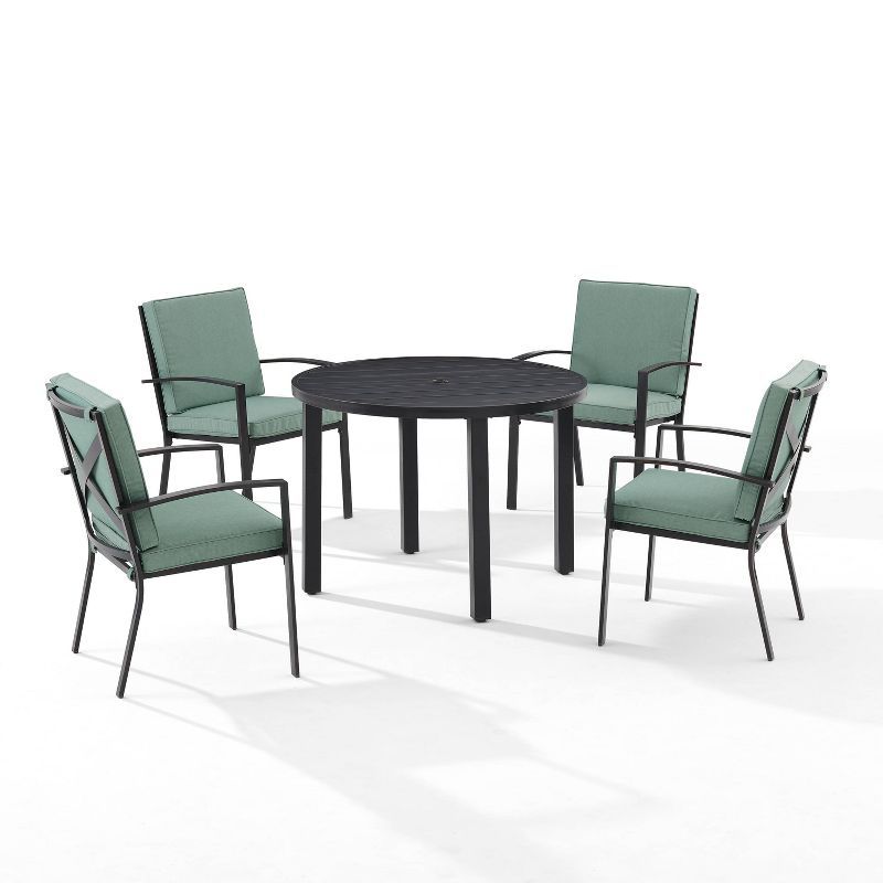 Kaplan 5-Piece Outdoor Dining Set with Cushions, Oil Rubbed Bronze