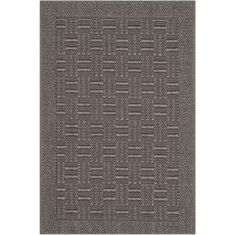 Gray Geometric Hand-Knotted Sisal Area Rug