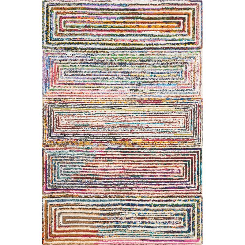 Multicolor Hand-Tufted Wool and Synthetic 4' x 6' Area Rug