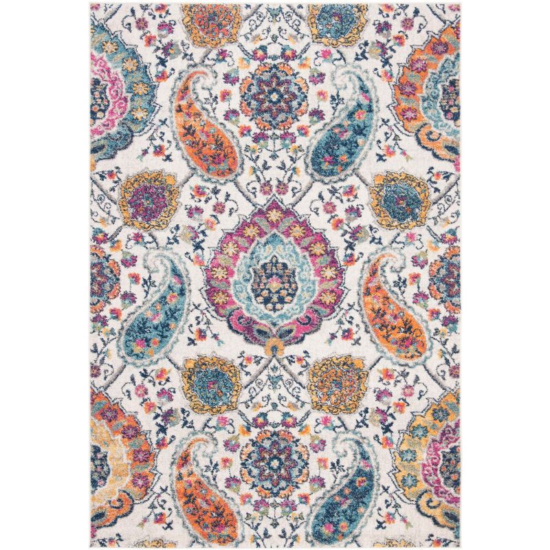 Blue and Cream 4' x 6' Hand-knotted Synthetic Area Rug