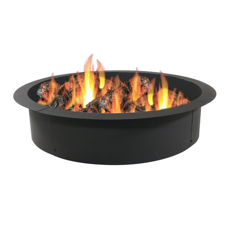 Sunnydaze 36-Inch Black Steel Wood Burning Fire Pit Ring