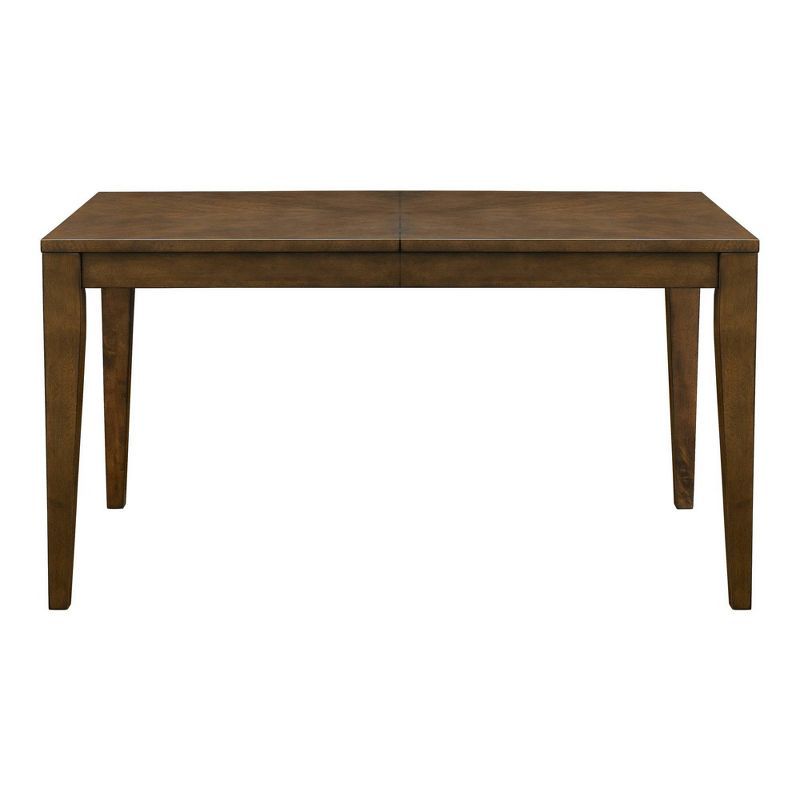 Pecan Wood Extendable Dining Table with Tapered Legs