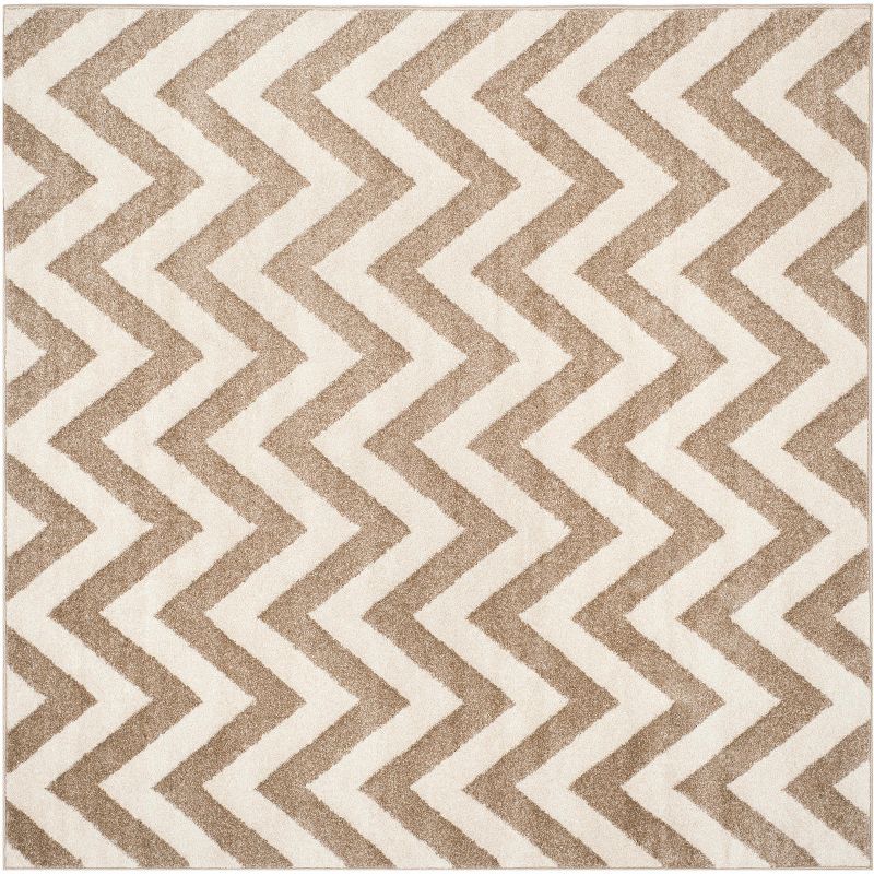 Amherst Easy-Care Wheat & Beige 7' Square Synthetic Area Rug