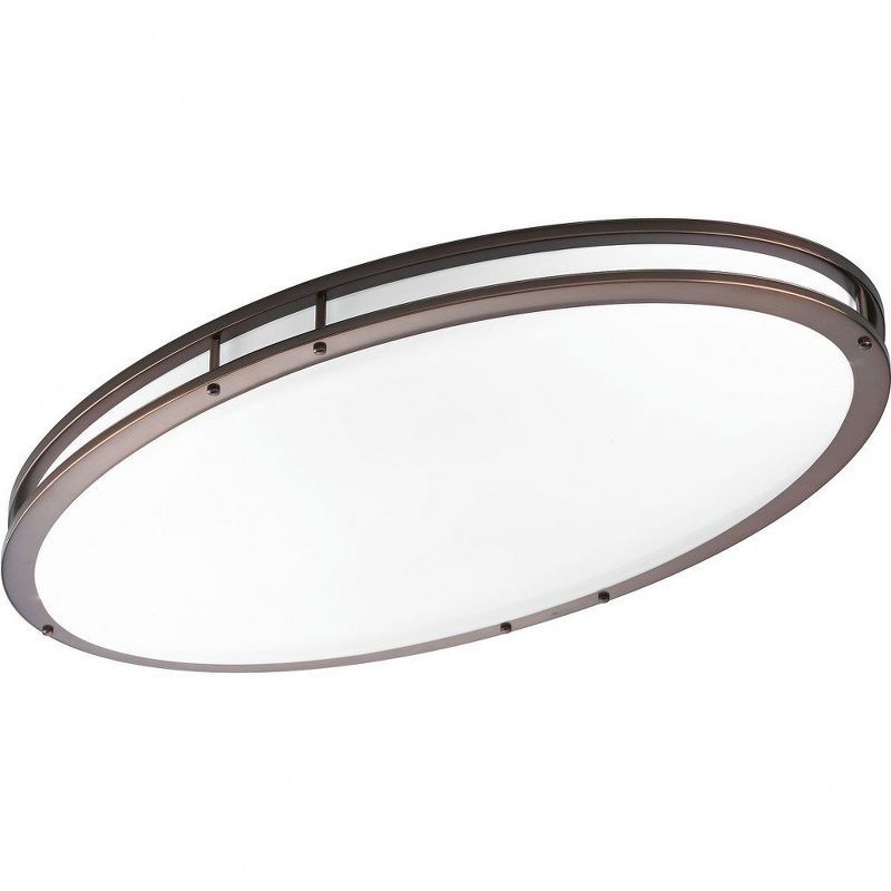 Urban Bronze Oval LED Flush Mount with White Acrylic Diffuser