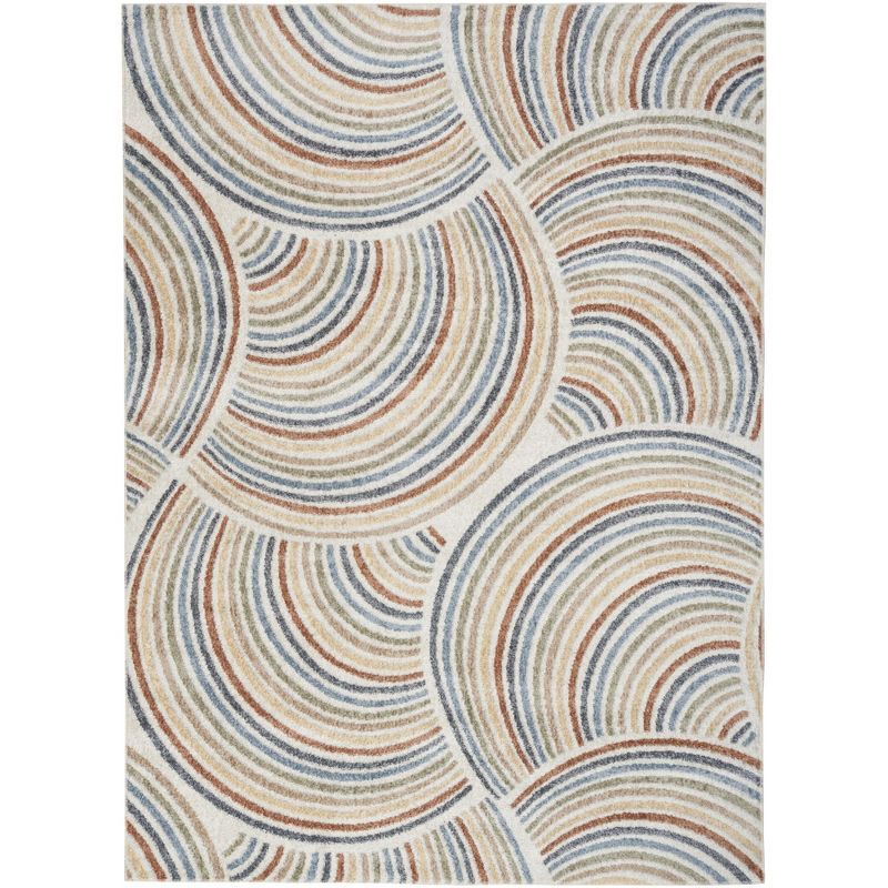 Multicolor Abstract Rectangular 4' x 6' Synthetic Rug