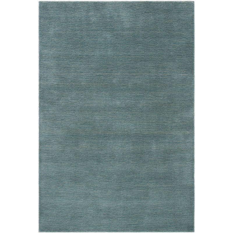 Himalaya Blue Hand-Knotted Wool Area Rug, 5' x 8'