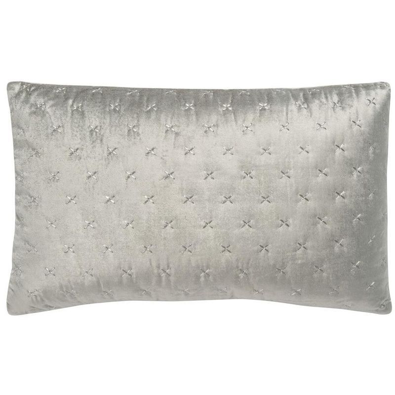 Deana Rectangular Dark Grey Embroidered Decorative Pillow