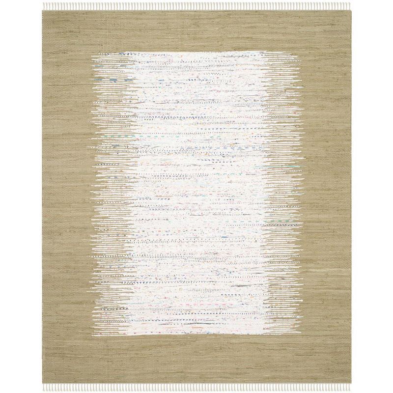 Coastal Breeze Green Cotton 8'x10' Handwoven Flatweave Area Rug