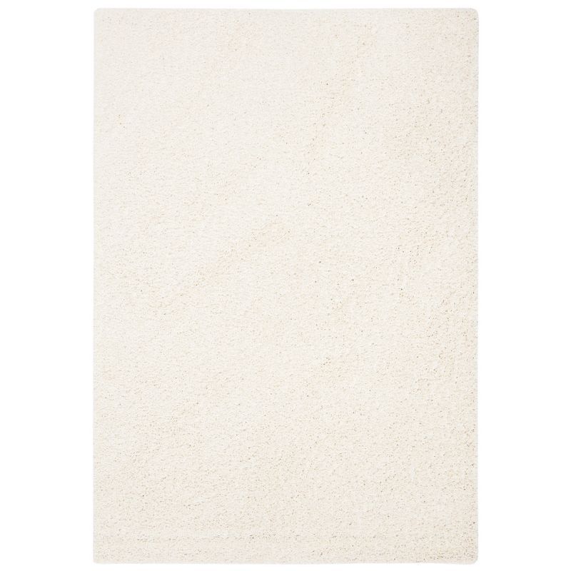 Ivory Bliss 4' x 6' Hand-Knotted Synthetic Shag Area Rug