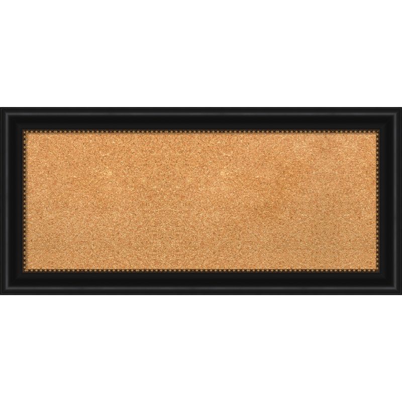 Manhattan Black Framed Natural Cork Bulletin Board 34x16