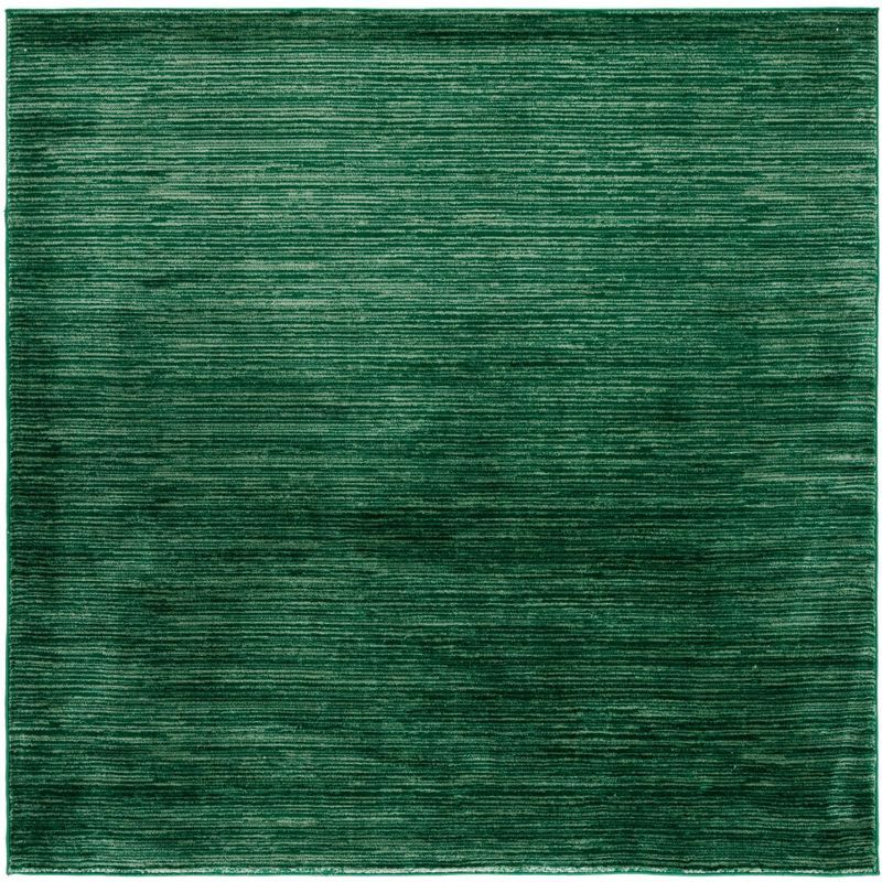 Dark Green Synthetic Flat Woven Square Area Rug