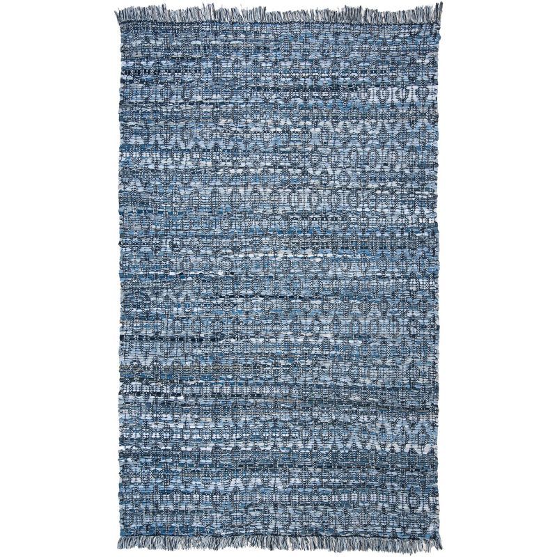 Coastal Breeze Blue Cotton Flatweave 5' x 8' Area Rug