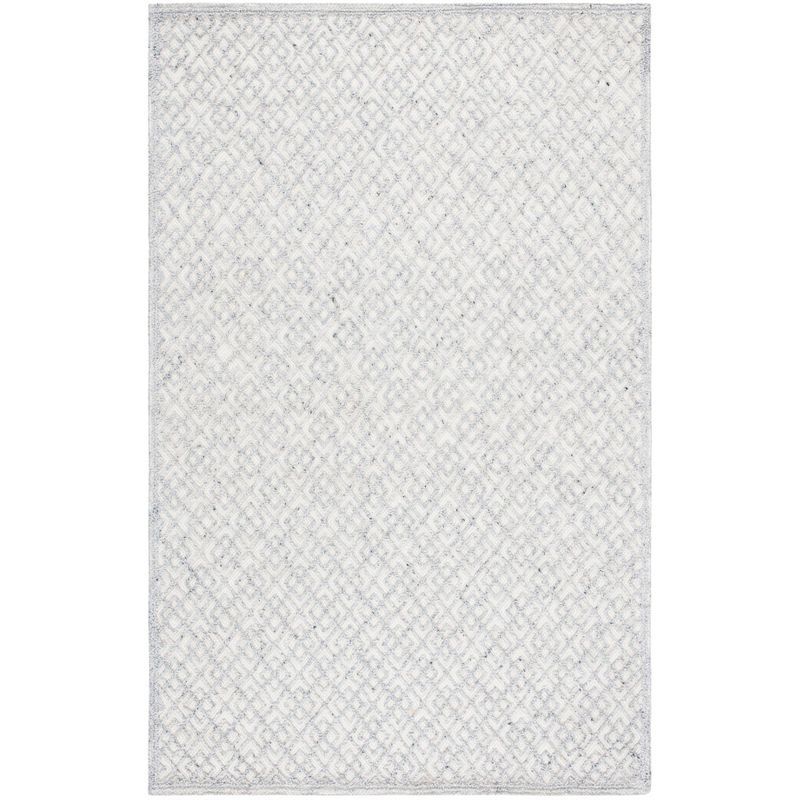 Gray Hand-Tufted Wool 8' x 10' Geometric Area Rug