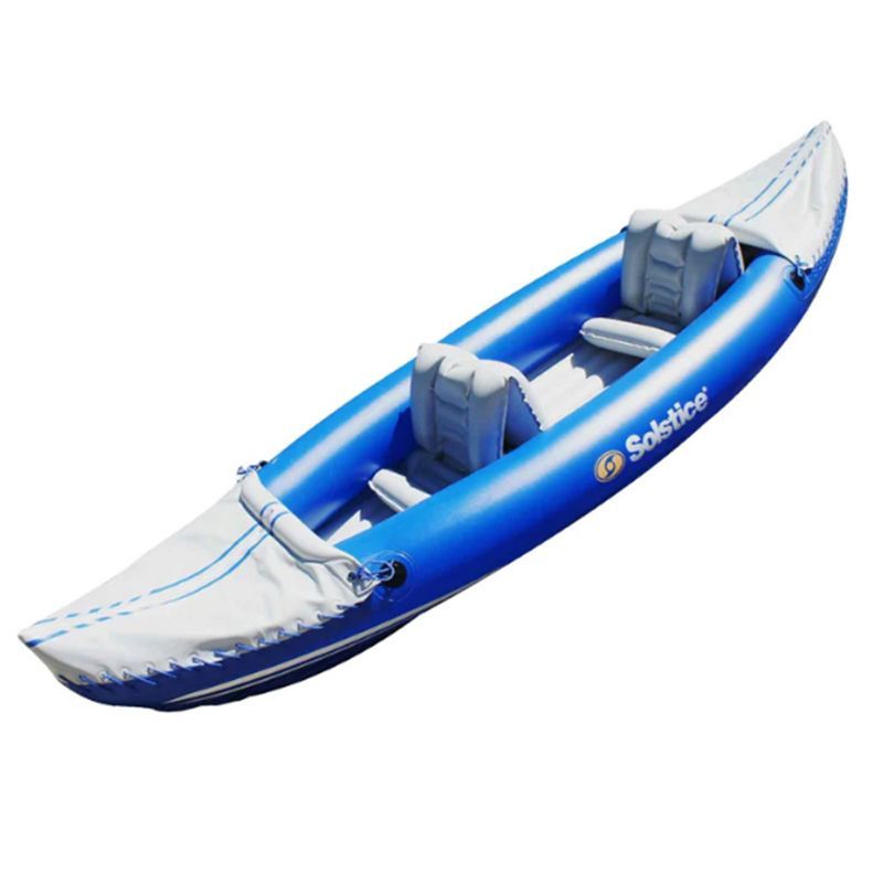 Solstice Blue and White Inflatable 2-Person Kayak with Adjustable Seats