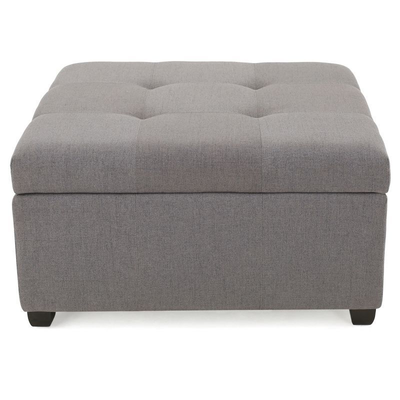 Carlsbad Dark Gray Tufted Fabric Storage Cocktail Ottoman