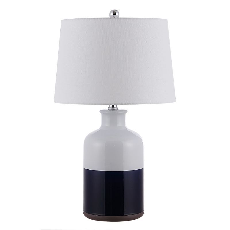 Dani 25.5" White and Navy Ceramic Table Lamp