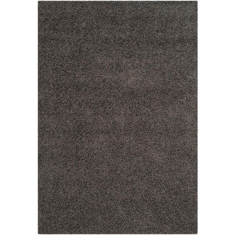 Athens Dark Gray Synthetic Shag Area Rug 5'1" x 7'6"