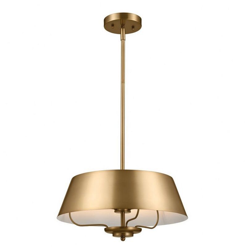 Luella Elegant 3-Light Brushed Natural Brass Pendant