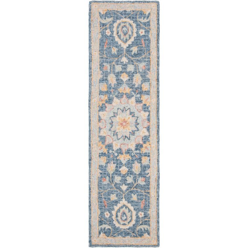 Handmade Multicolor Floral Wool Runner Rug, 2'3" x 8'