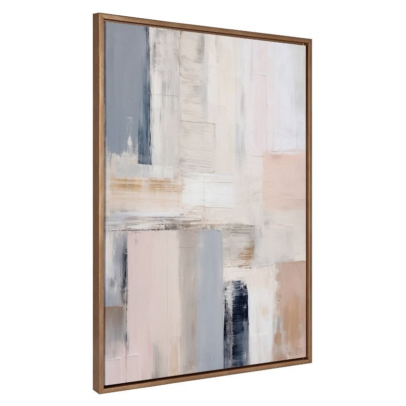 Sylvie Rustic Melody Abstract Canvas Art in Gold Frame