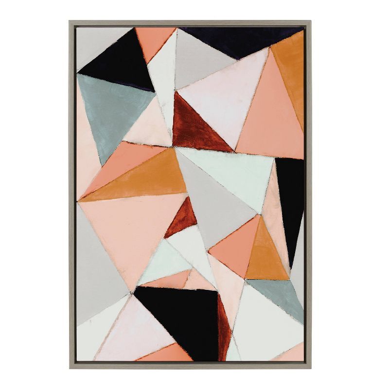 Geo Abstract Multicolor Canvas Print with Polystyrene Frame