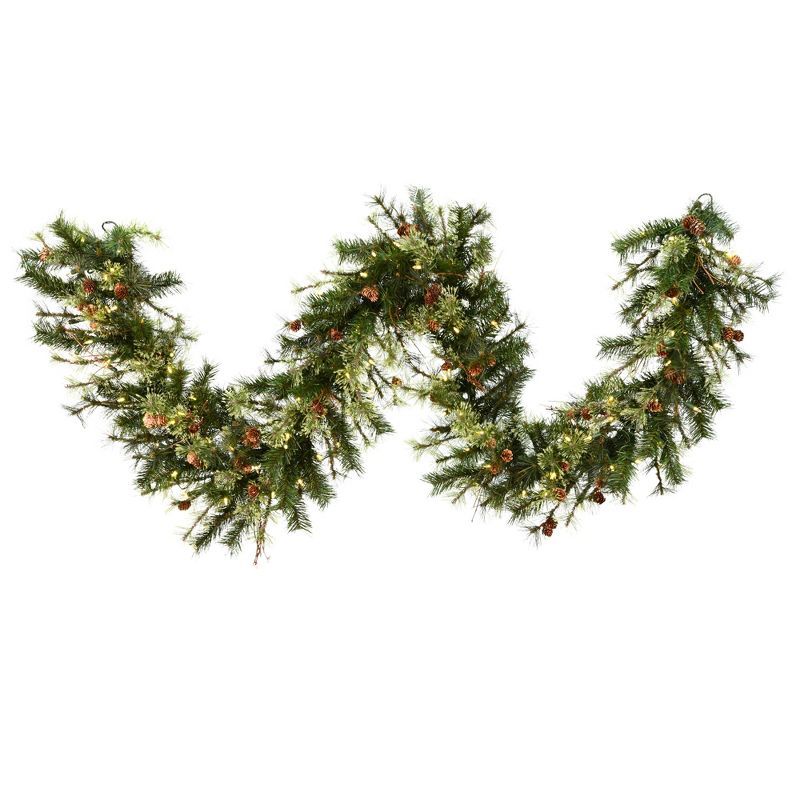 Rustic Pine and Grapevine 27'' Artificial Christmas Garland with Pine Cones