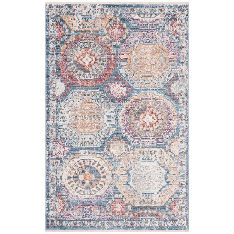 Elysian Blue Hand-Knotted Viscose Rectangular Area Rug