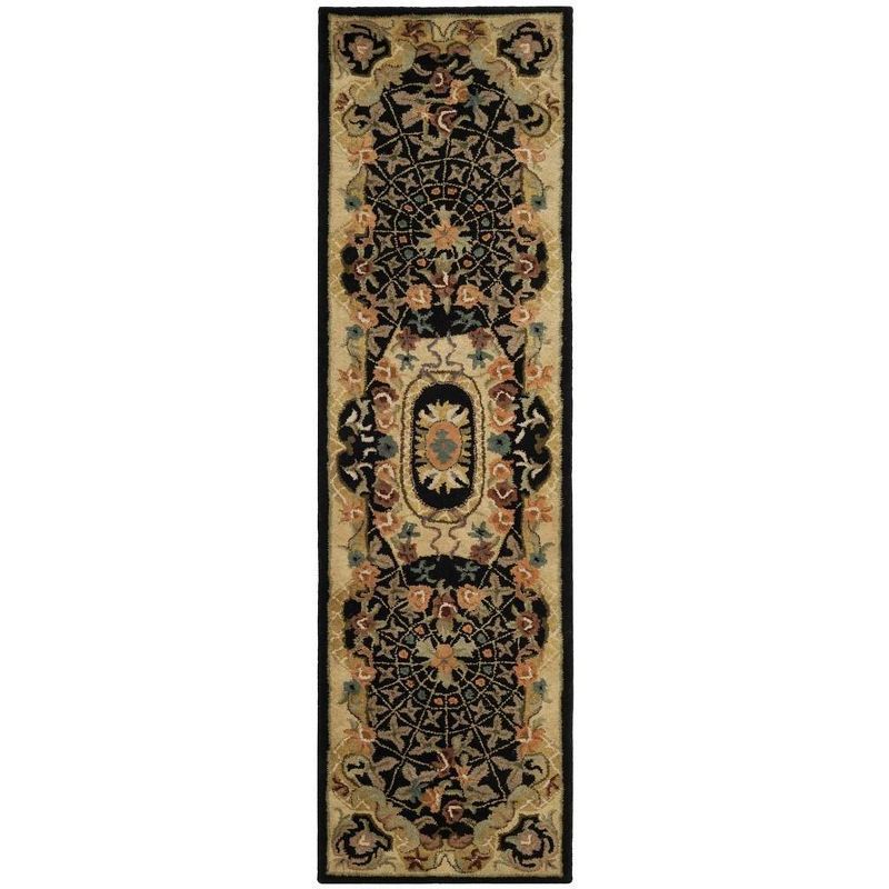 Classic CL304 Hand Tufted Runner Rug - Black/Gold - 2'3"x12' - Safavieh.