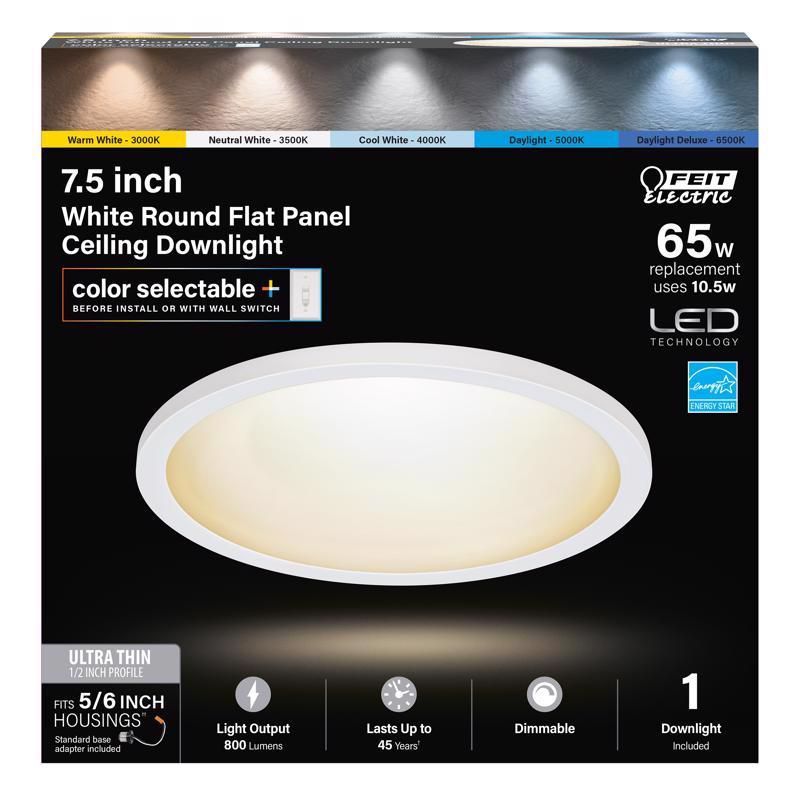 Feit 7.5 Inch White Aluminum LED Retrofit Recessed Lighting